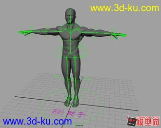 3D打印模型手绑角色，权重刷了一部分。的图片