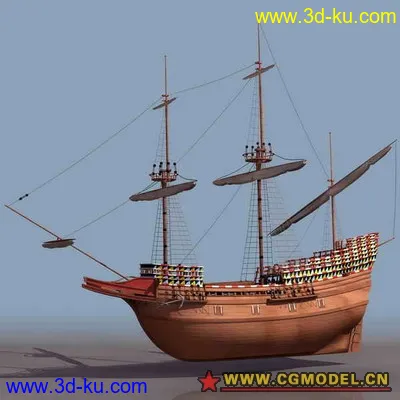 中世纪欧洲著名战舰合集 单独打包 省分模型的图片1