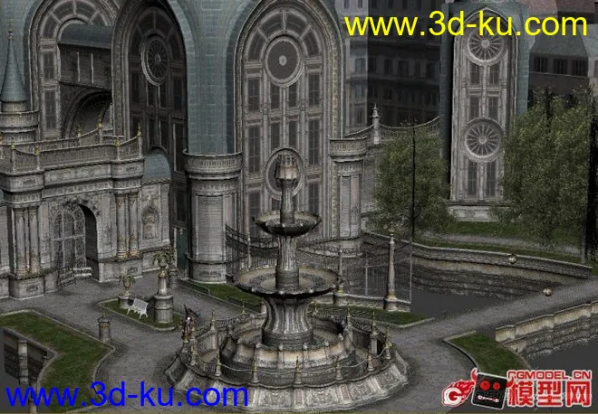 鬼泣4第一关的建筑中世纪建筑模型的图片1