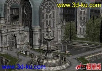 3D打印模型鬼泣4第一关的建筑中世纪建筑的图片