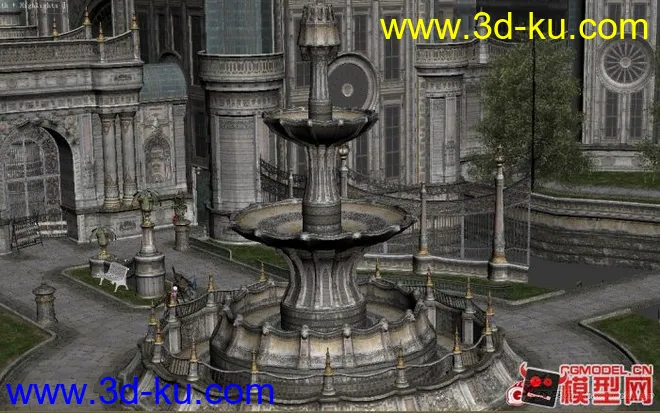 鬼泣4第一关的建筑中世纪建筑模型的图片2