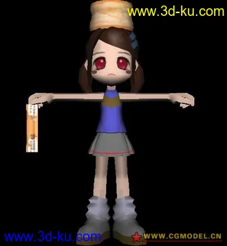 3D打印模型可爱小妹妹（简模，有多套服装可换）的图片