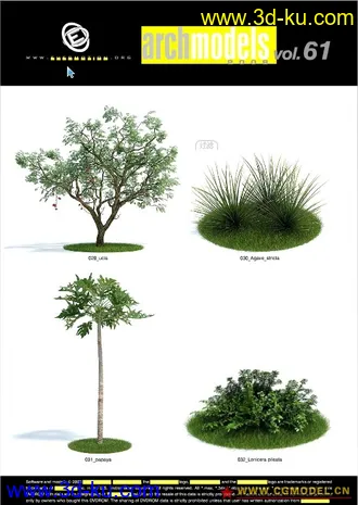 Evermotion Archmodels vol. 61树木模型下载种子的图片