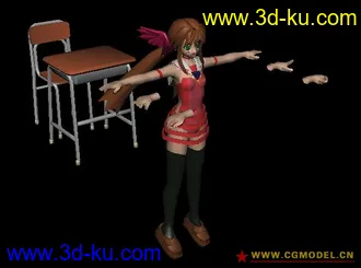 3D打印模型性感艳服MM（配课桌椅）的图片