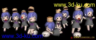 3D打印模型一大堆头顶蛋糕的小Loli的图片