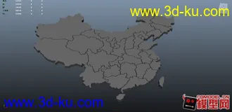3D打印模型中国地图（包含各个省份）的图片