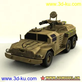 3D打印模型防空型武装吉普 MAX格式 内附所需贴图的图片