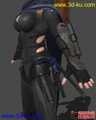 3D打印模型DOA 霞 忍者黑装的图片