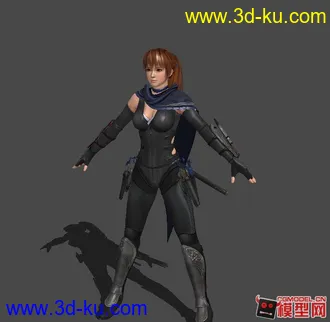3D打印模型DOA 霞 忍者黑装的图片
