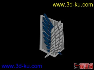 3D打印模型进击的巨人调查兵团的一个LOGO已经上色，附带一张算是壁纸的壁纸吧。。。的图片