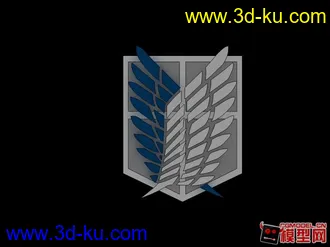 3D打印模型进击的巨人调查兵团的一个LOGO已经上色，附带一张算是壁纸的壁纸吧。。。的图片