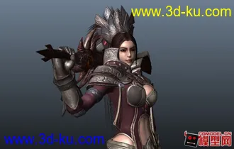 3D打印模型自己照着别人原画做的次时代女战士的图片