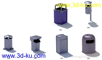 3D打印模型各种路边垃圾桶的图片