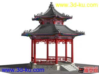 3D打印模型古建六角重檐亭的图片