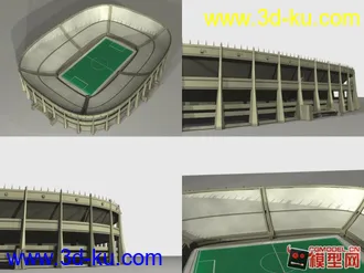 3D打印模型两栋现代建筑-体育场馆-单栋楼的图片