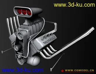 3D打印模型汽车V8引擎白模~（精细）的图片