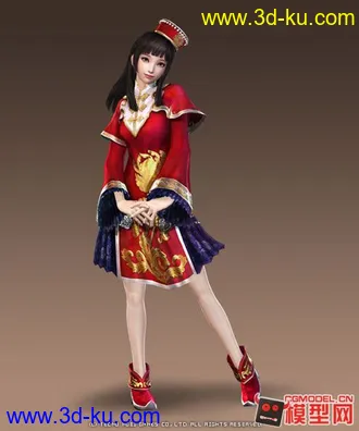 3D打印模型真三国无双6大乔四边面中低模的图片