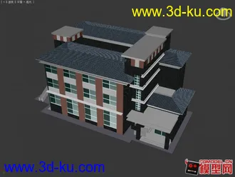 3D打印模型中式建筑房子的图片