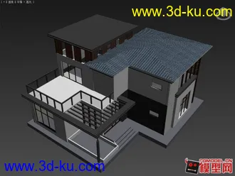 3D打印模型中式建筑房子的图片
