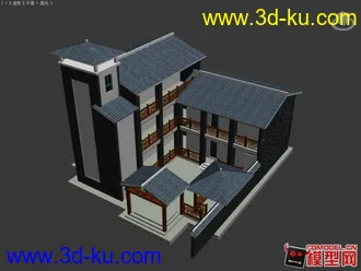 3D打印模型中式建筑房子的图片