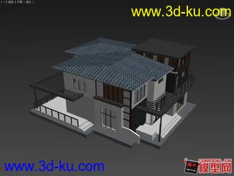 3D打印模型中式建筑房子的图片