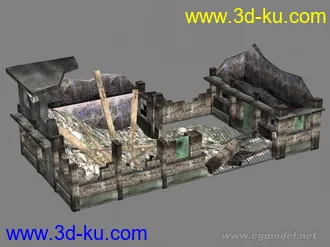 3D打印模型一个游戏里面的破房子的图片