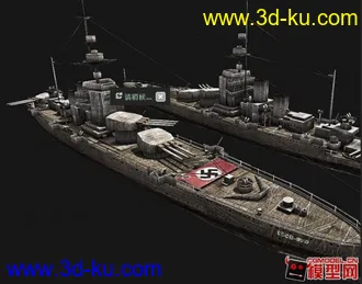3D打印模型低模战列舰的图片