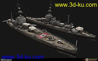 3D打印模型低模战列舰的图片