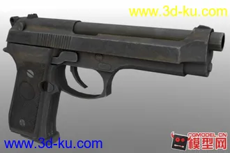 3D打印模型M9手枪  带材质的图片