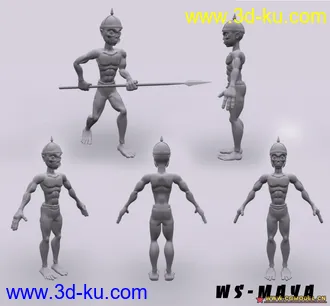 3D打印模型执矛的士兵的图片