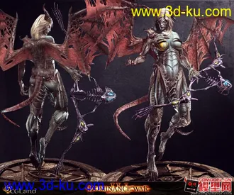 3D打印模型拿弓箭的恶魔美女的图片
