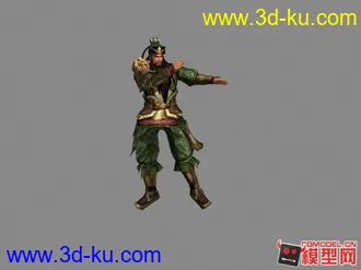 三国蜀国大将军关羽热舞一曲模型+绑定+动作下载的图片