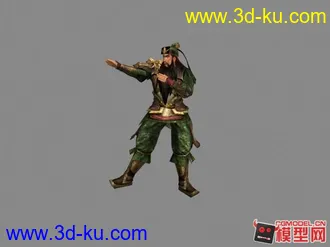 三国蜀国大将军关羽热舞一曲模型+绑定+动作下载的图片