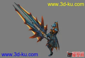 3D打印模型尼玛呀---没看错怪物猎人女海龙大剑套的图片
