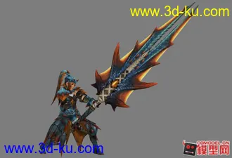 3D打印模型尼玛呀---没看错怪物猎人女海龙大剑套的图片