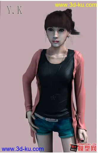 3D打印模型分享一个早期的MAYA女生角色练习的图片