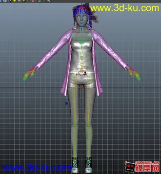 3D打印模型分享一个早期的MAYA女生角色练习的图片