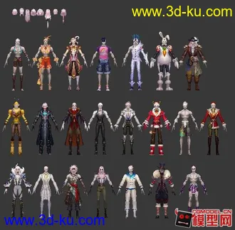 3D打印模型神魔大陆各种头发  男性角色下载  6头矮人女裸模的图片
