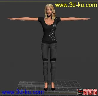 3D打印模型身穿休闲服的女士的图片