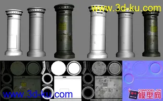 3D打印模型写实的垃圾桶带贴图的图片