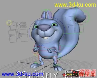3D打印模型卡通松鼠带骨骼！的图片