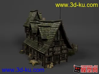 西洋中古世纪房子模型下载02的图片