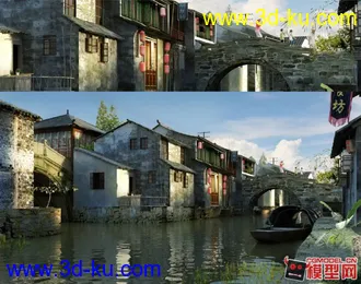 古镇周庄写实模型下载的图片