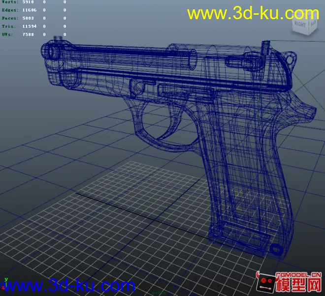 值得收藏maya手枪模型的图片1