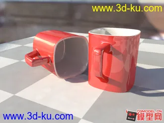 3D打印模型咖啡杯渲染练习，带HDR贴图。版本是09的一般都能打开的图片