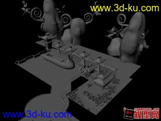 Q版城內局部場景模型的图片