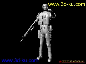 3D打印模型士兵带武器的图片