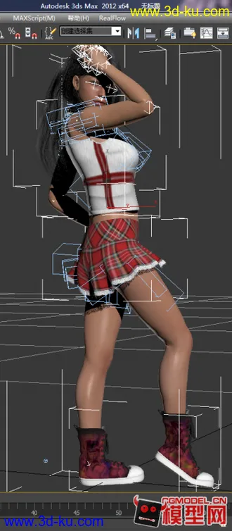 有贴图有绑定的女学生3d模型的图片