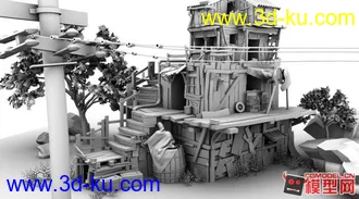 3D打印模型小清新感觉的小木屋【简模】的图片