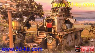 3D打印模型小清新感觉的小木屋【简模】的图片